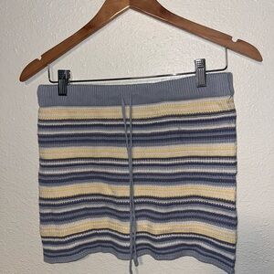Altar'd State Blue and Yellow Striped Knitted skirt